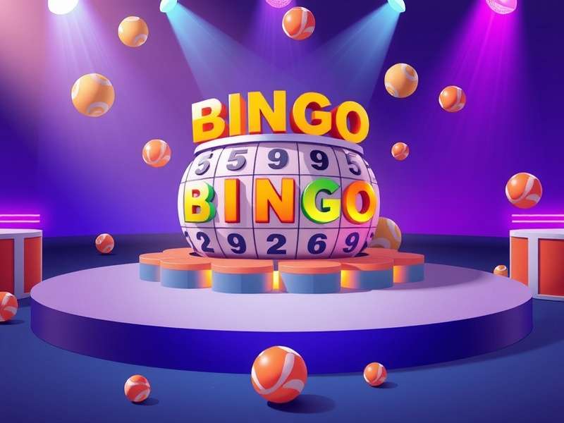 Traditional bingo hall with players and cards