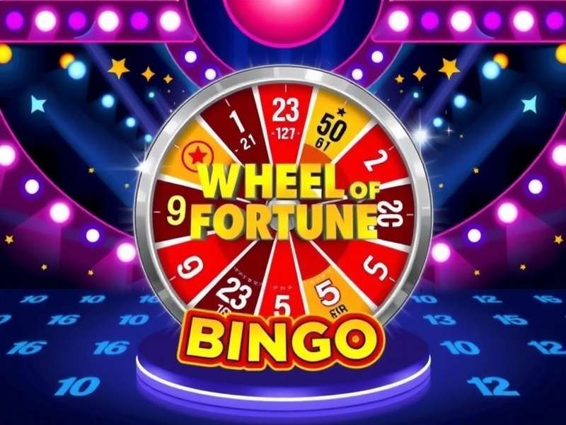 Wheel of Fortune Bingo game interface with spinning wheel and bingo cards