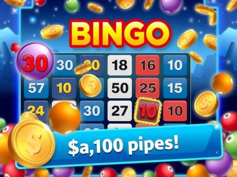 Woman playing bingo game on iPhone to win real money