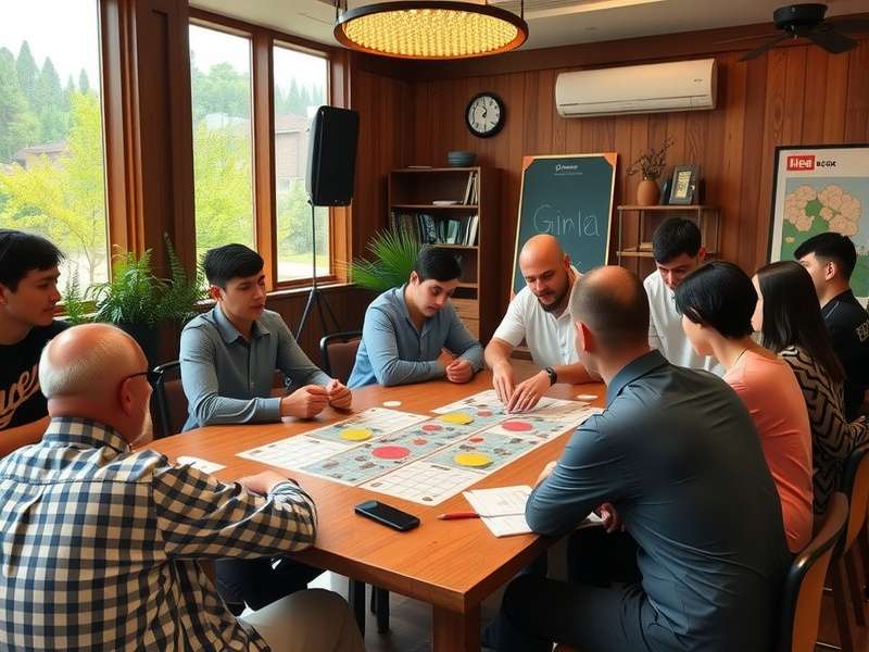 Indian school children playing educational bingo game in classroom