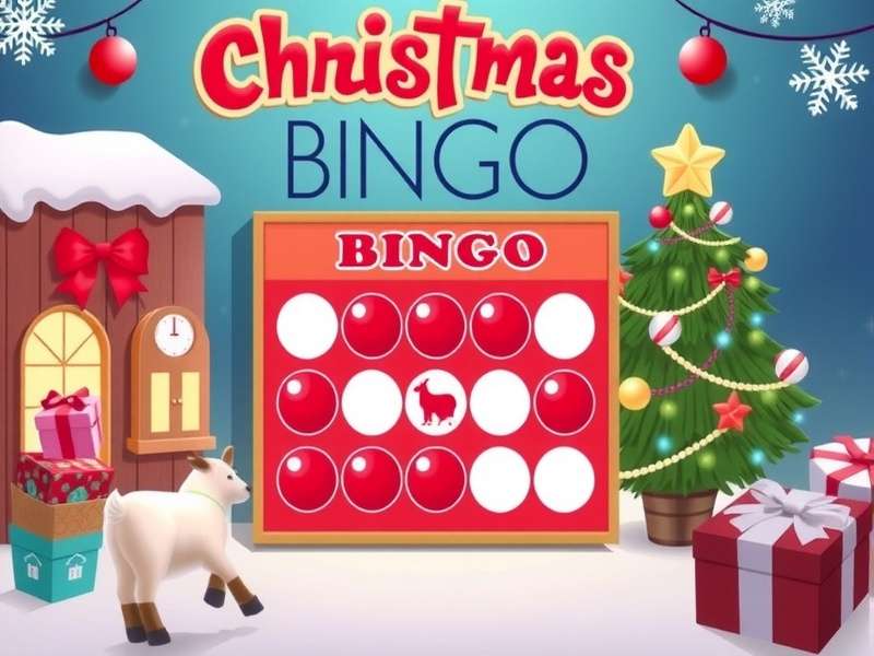 Indian children playing Christmas Bingo game with festive cards and decorations