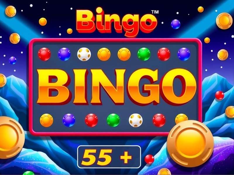 A vibrant online bingo game lobby showing multiple cards and a chat window