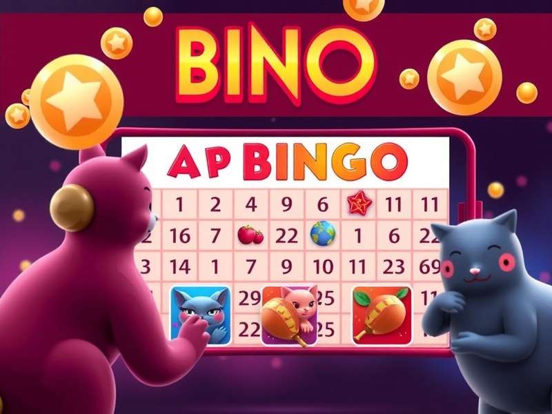 Adult playing bingo game on laptop with online interface