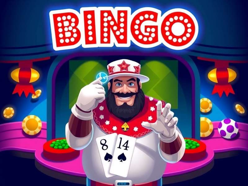 Professional online Bingo host with headset and multiple screens