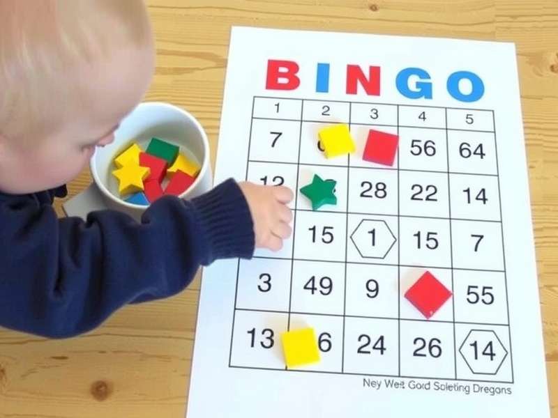 Kids playing a colorful DIY bingo game at a table