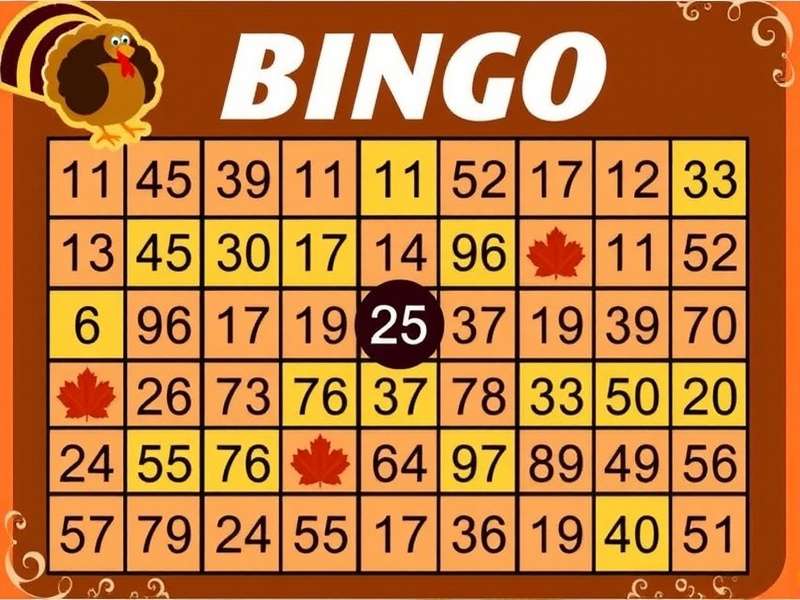 Thanksgiving Bingo Game Patterns Illustration showing various winning patterns