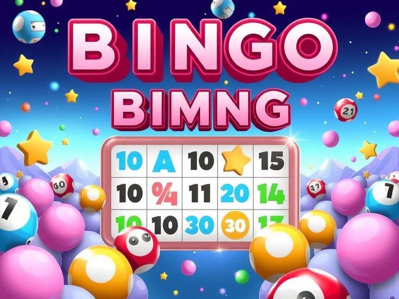 A vibrant online bingo game interface with colorful cards and numbers