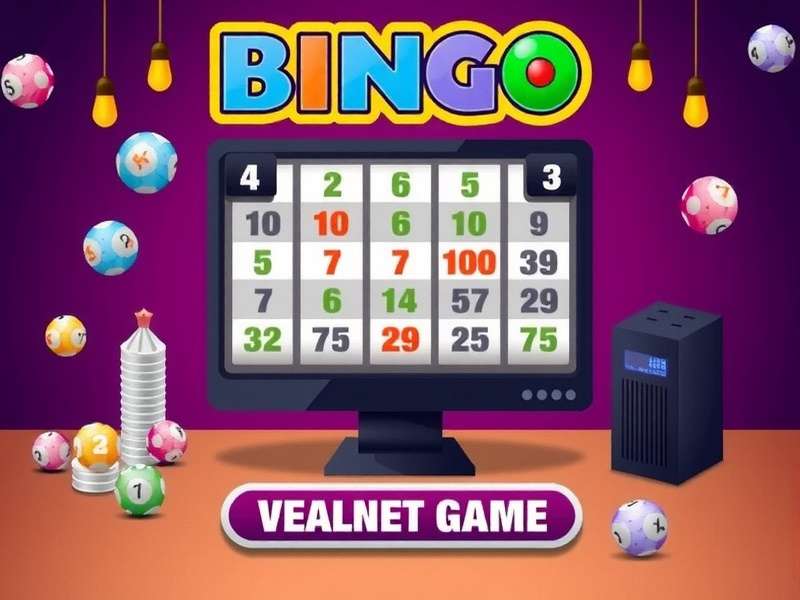 Woman playing online bingo game on a desktop computer