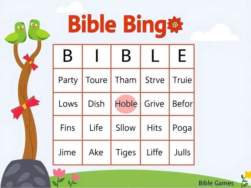 Children playing Bible Bingo game with printable cards