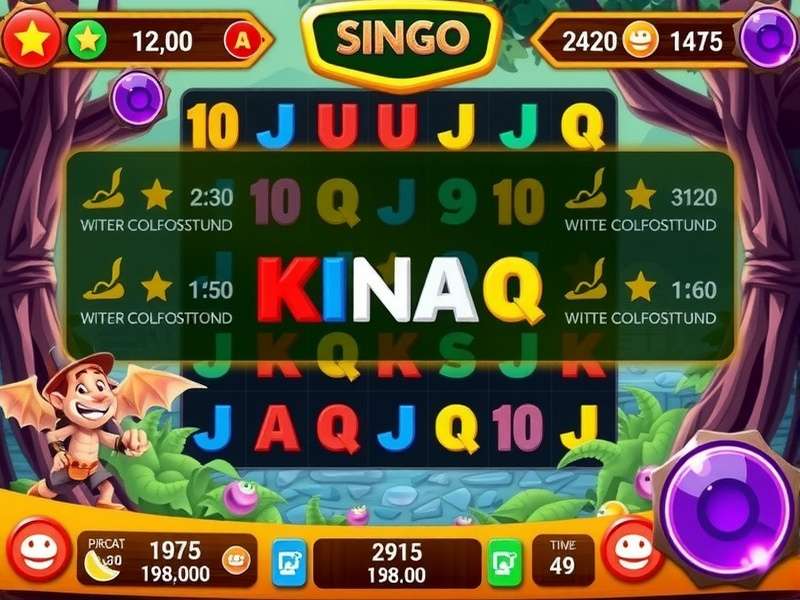 Colorful Singo/Bingo cards and daubers arranged on a wooden table