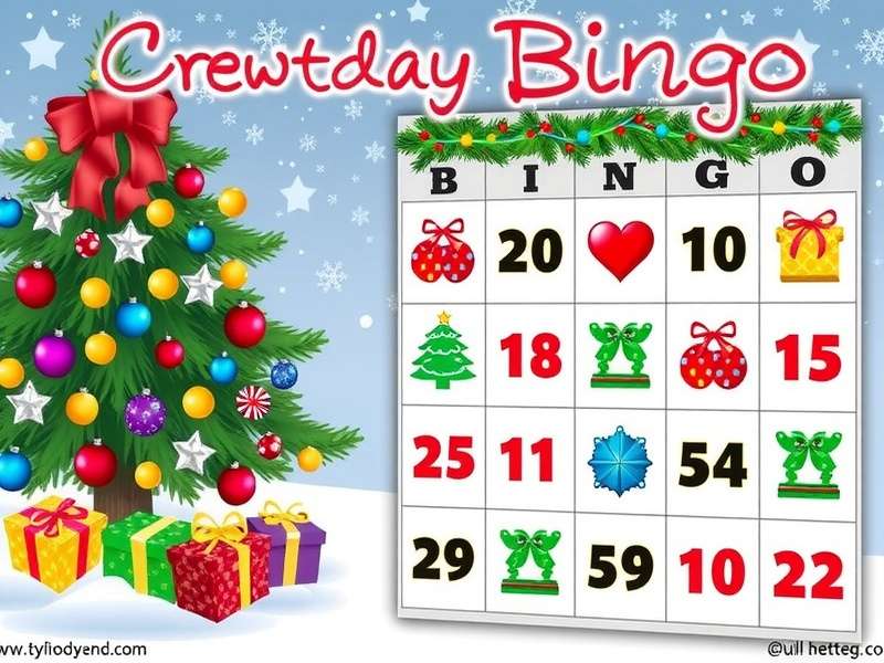 Christmas Bingo Game with family playing around a table