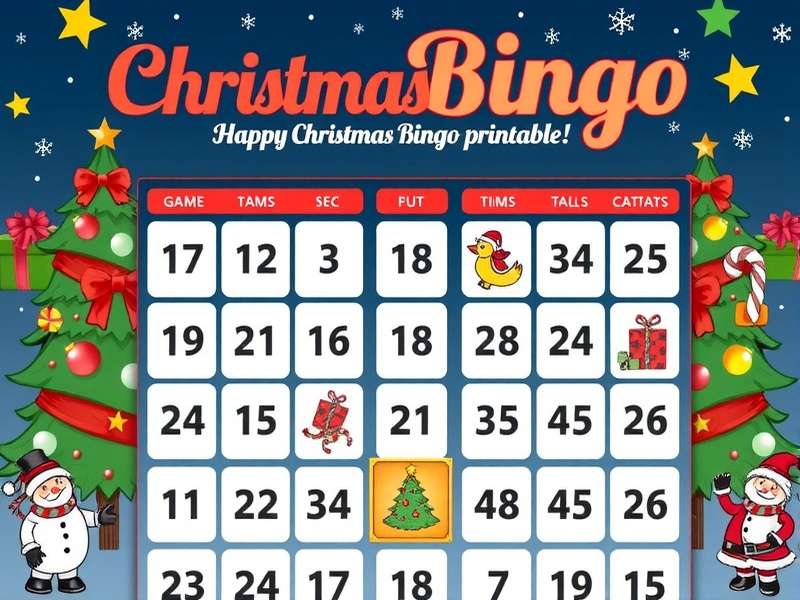Indian family playing Christmas Bingo game with printable cards