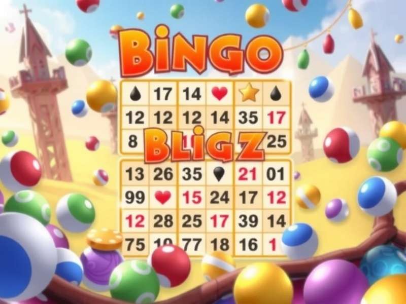 Bingoblitz game interface showing bingo cards, chat room, and scoreboard