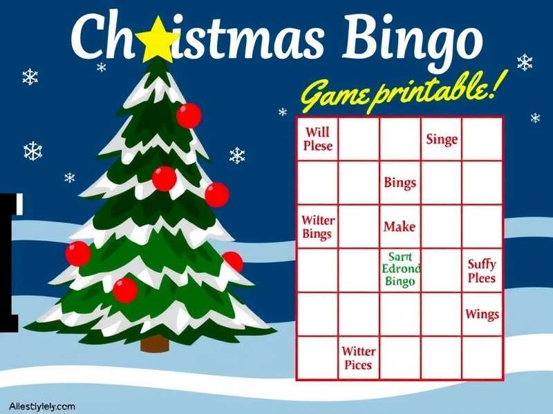 Christmas Bingo Game Printable – festive bingo cards with holly, Santa, and Indian motifs